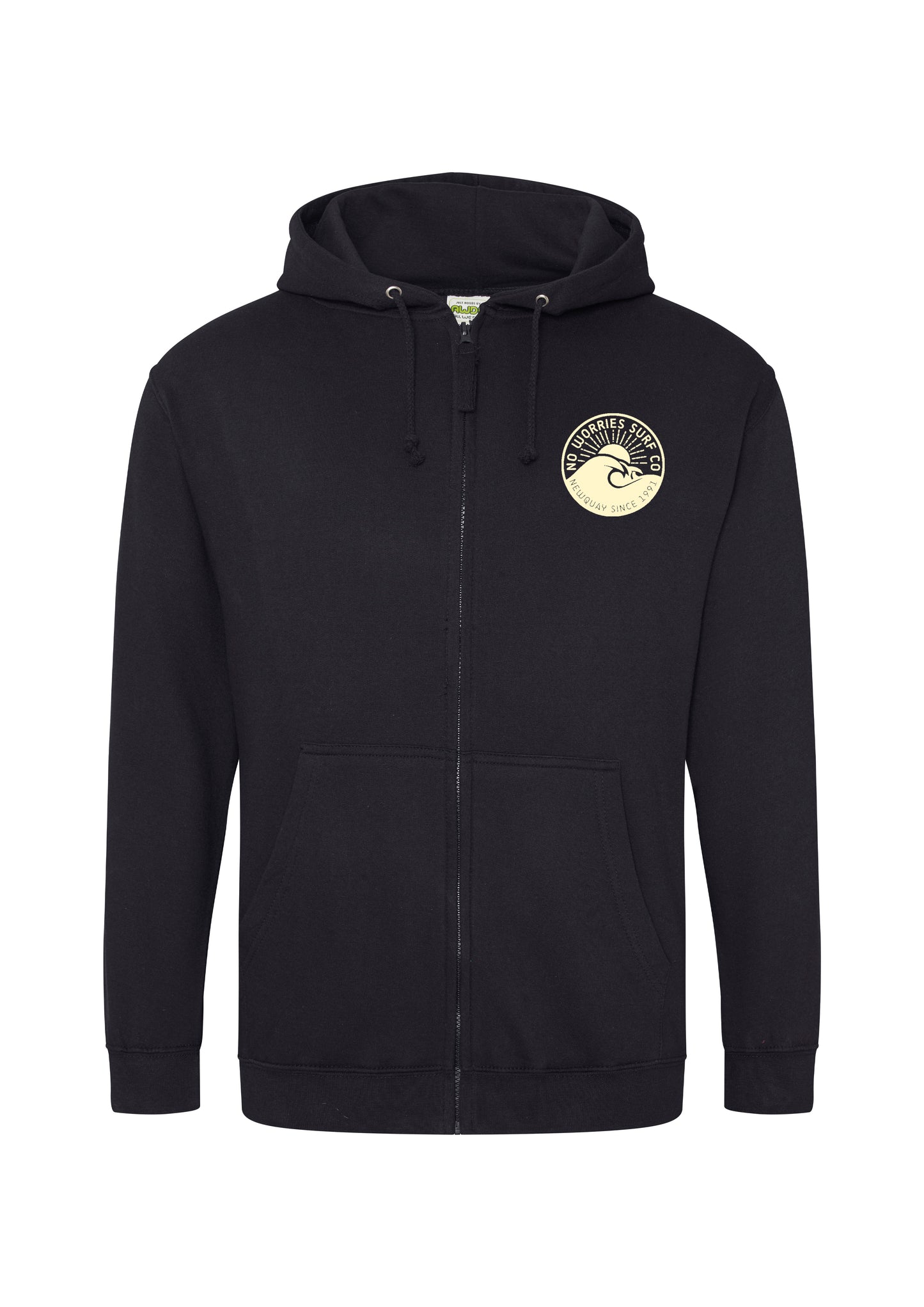 Adults Zip-Up Wave Hoodie-Black