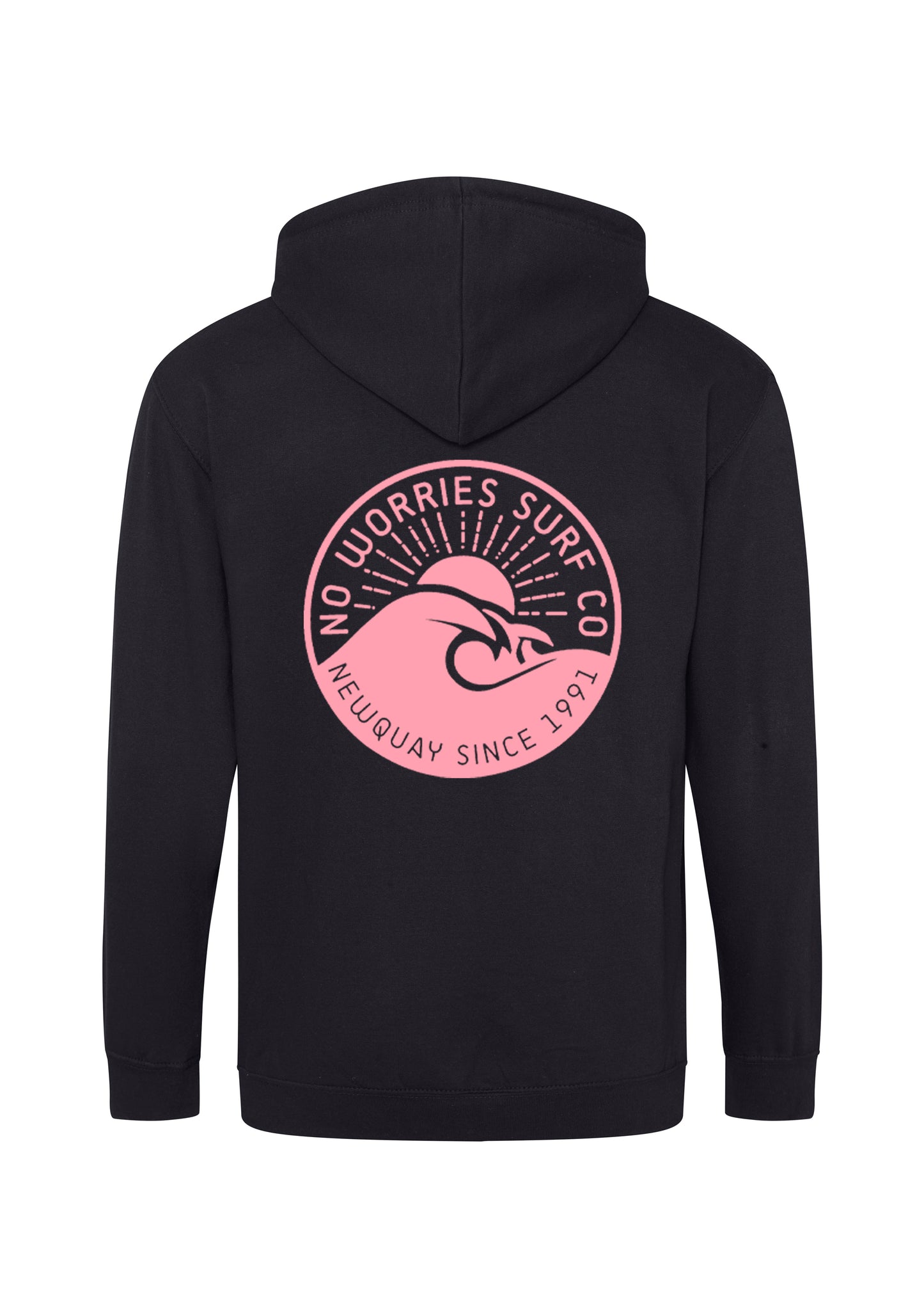 Adults Zip-Up Wave Hoodie-Black