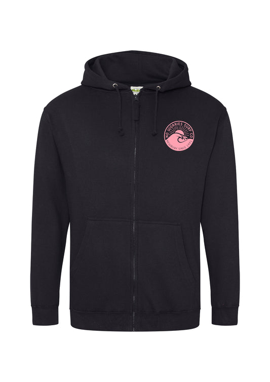 Adults Zip-Up Wave Hoodie-Black