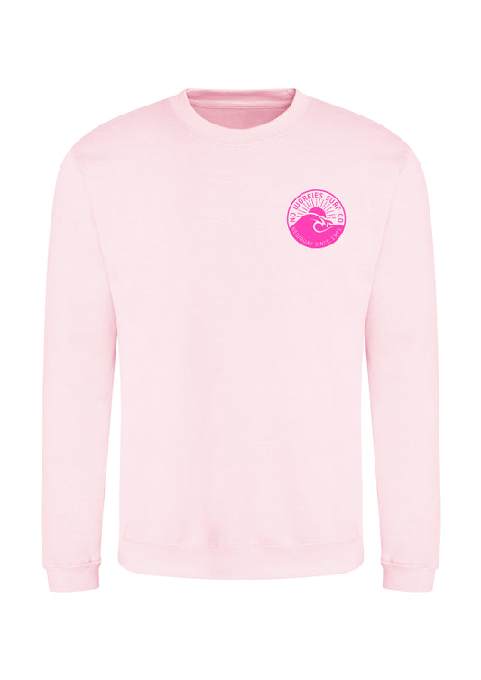 Adults Wave Sweatshirt-Baby Pink