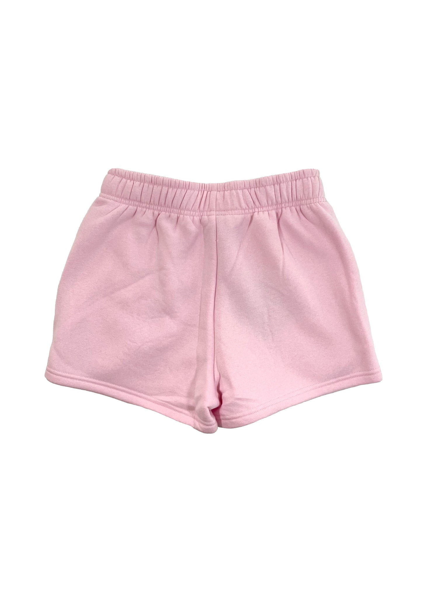 Adults Embroidered Wave Shorts-Baby Pink