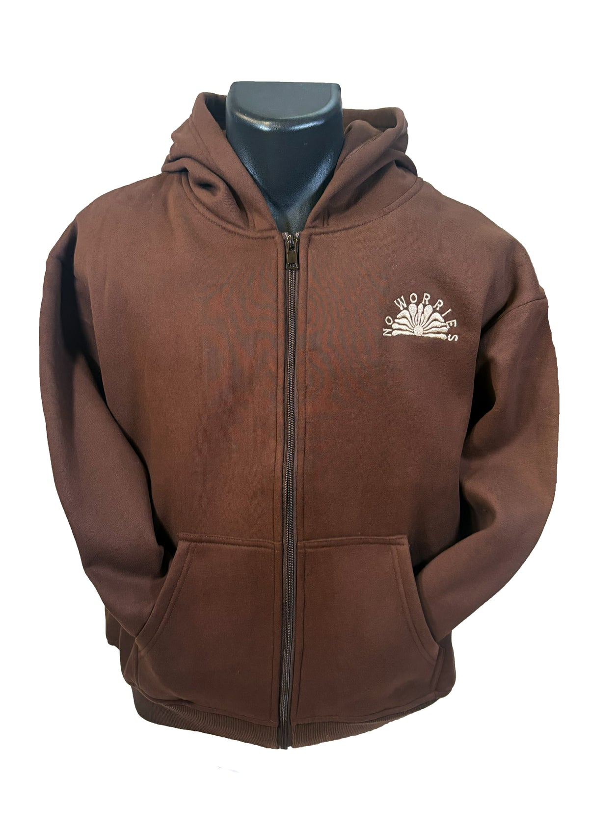 Adults Embroidered Welcome Zip-Up-Chocolate
