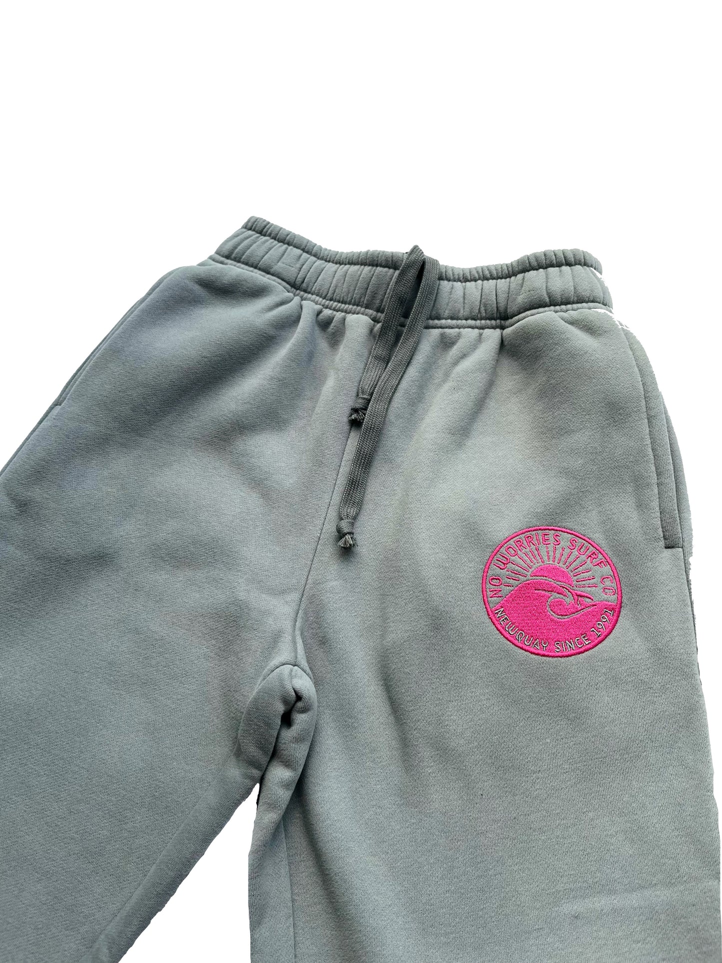 Adults Embroidered Wave Joggers-Grey