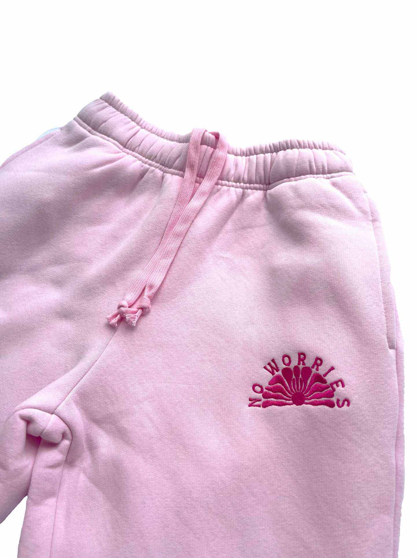 Adults Embroidered Sun Joggers-Baby Pink