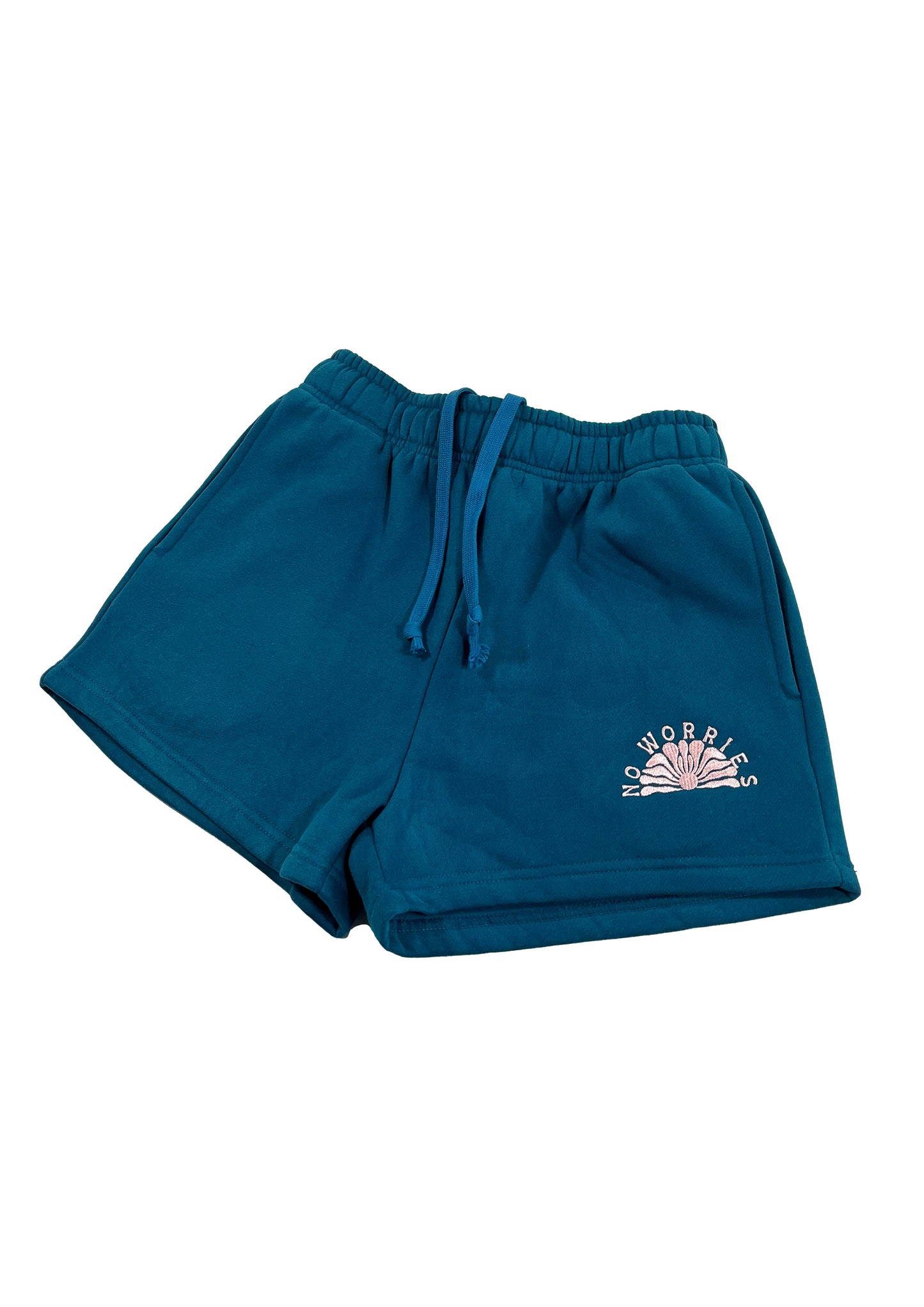 Adults Embroidered Coastline Shorts-Deep Sea Blue