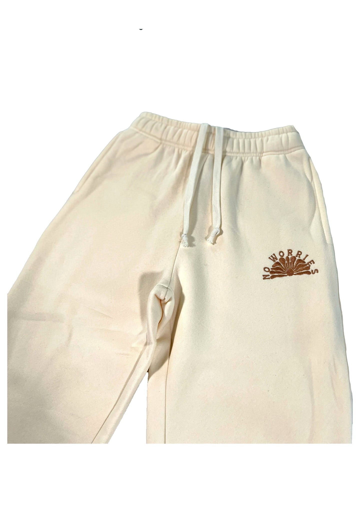 Adults Embroidered Sun Joggers-Vanilla