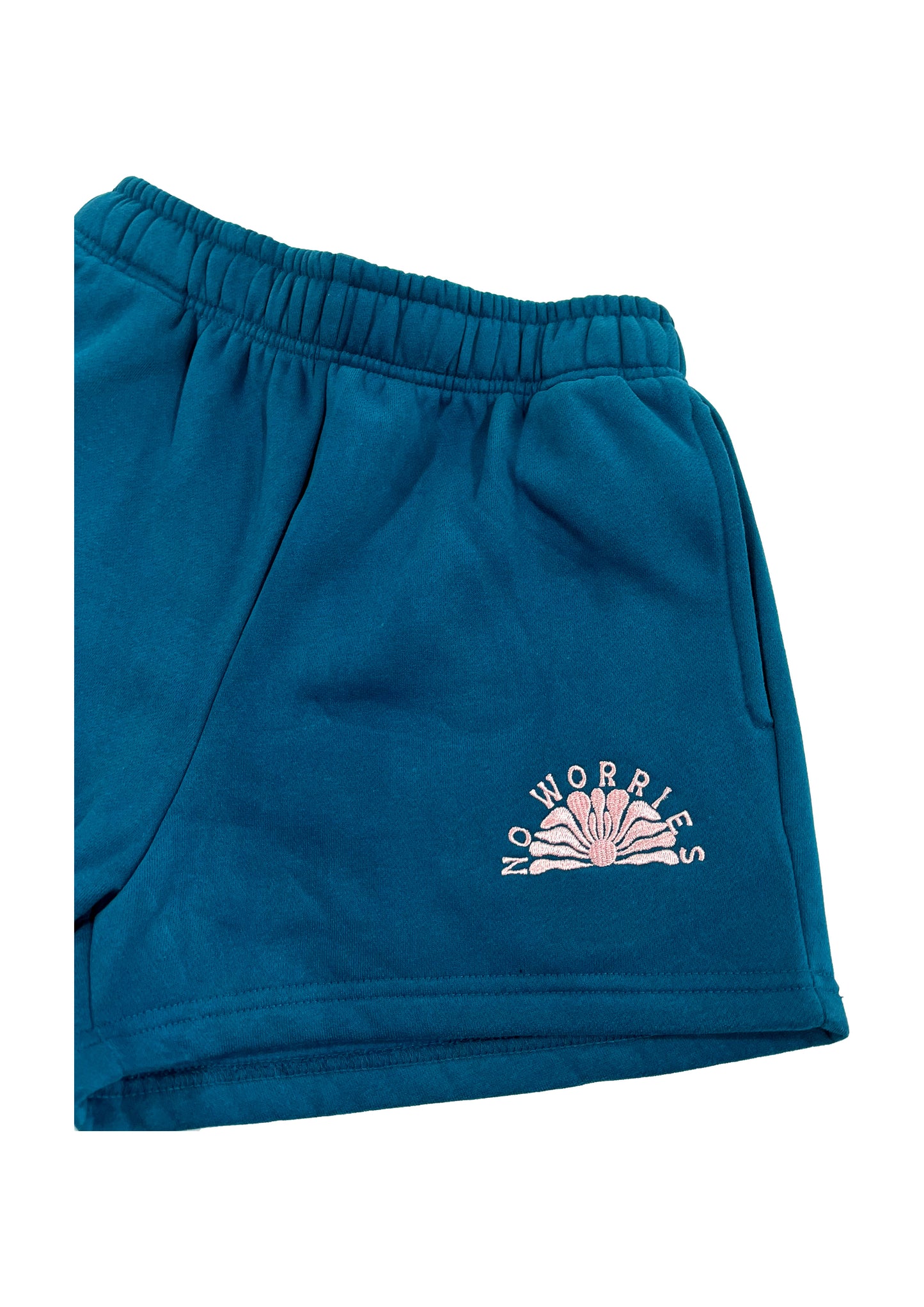 Adults Embroidered Coastline Shorts-Deep Sea Blue