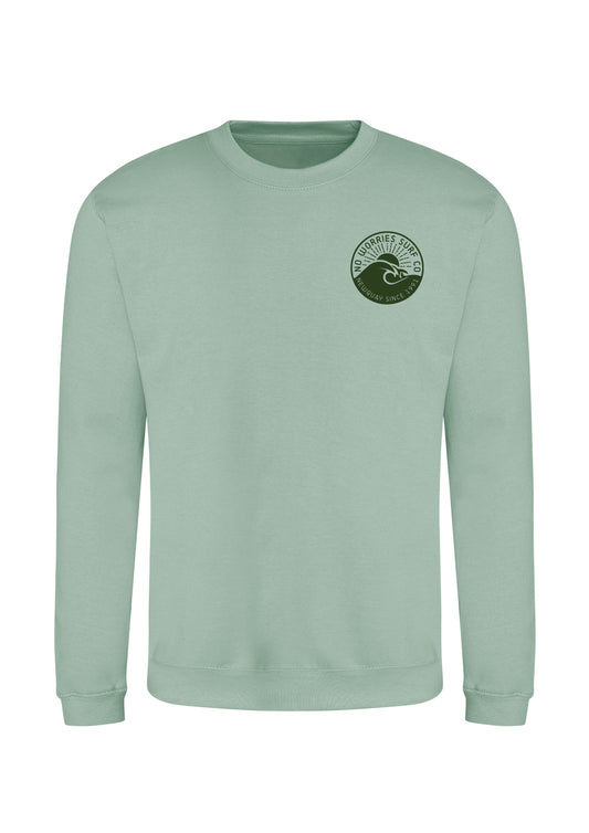 Adults Wave Sweatshirt-Dusty Green