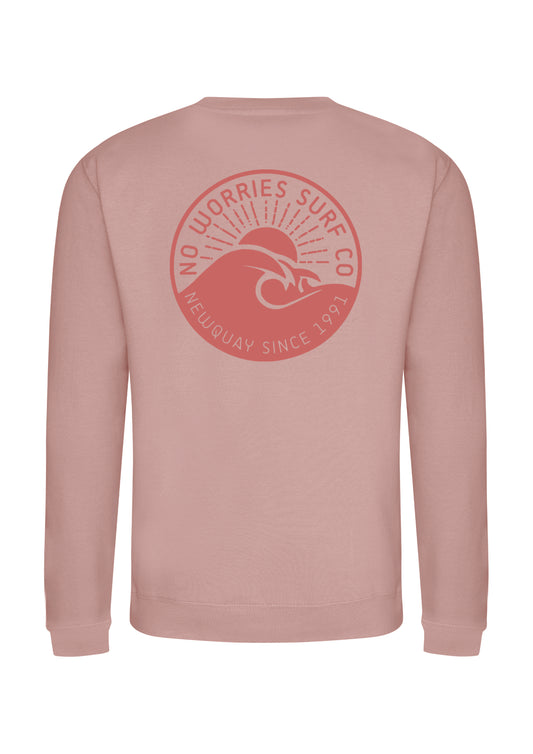 Adults Wave Sweatshirt-Dusty Pink