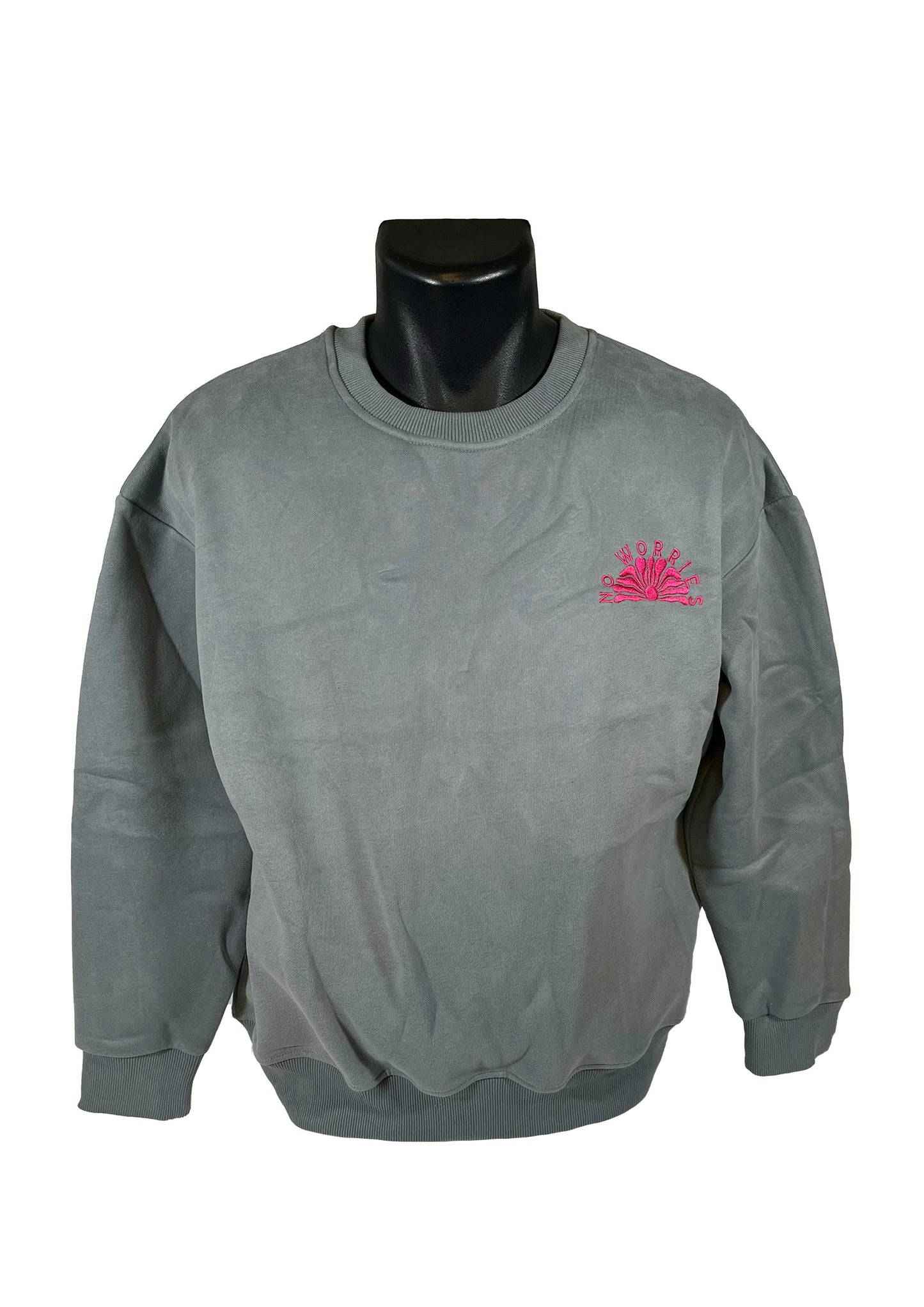 Adults Embroidered Shellscape Sweatshirt-Grey