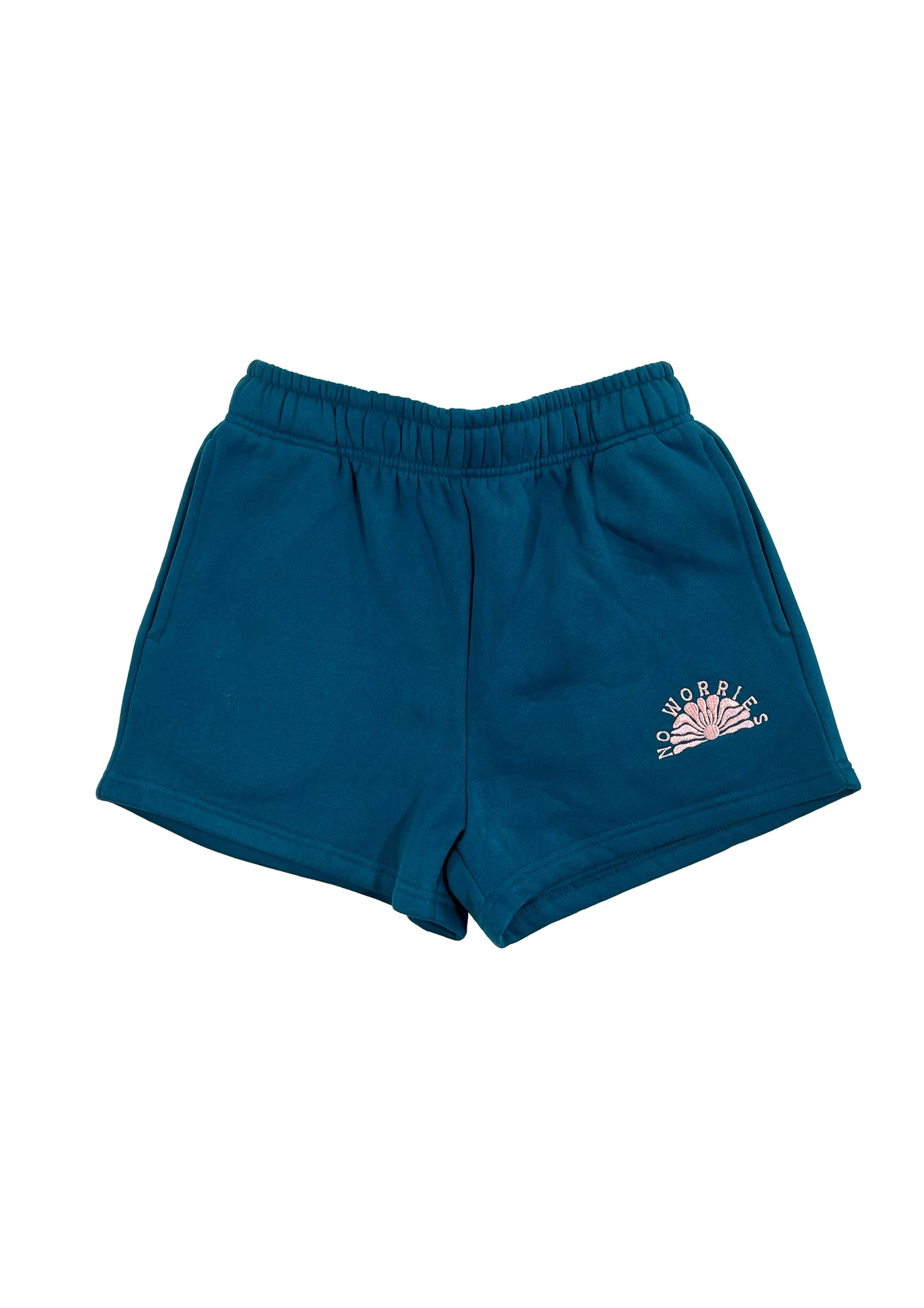 Adults Embroidered Coastline Shorts-Deep Sea Blue