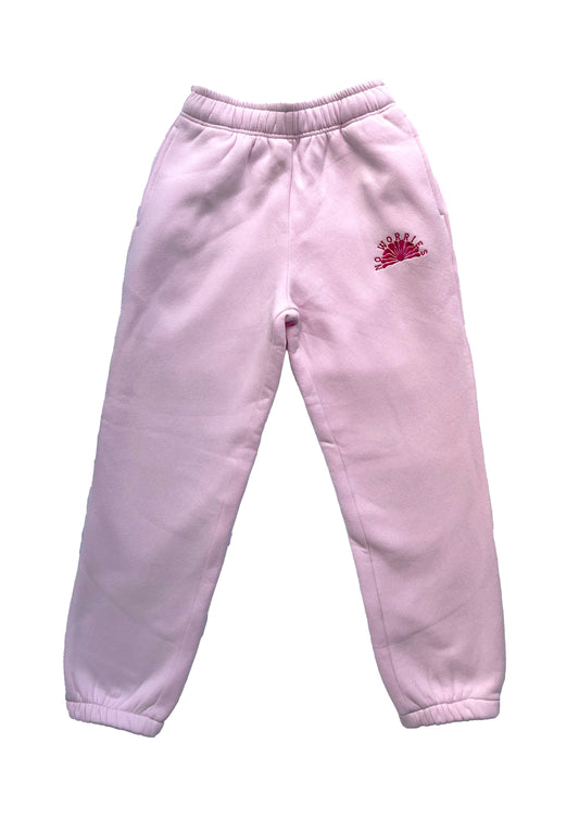Adults Embroidered Coastline Joggers-Baby Pink