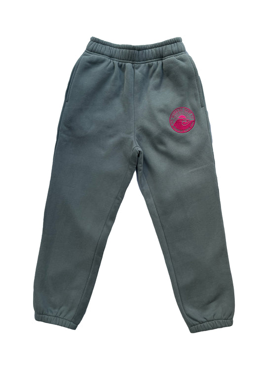Adults Embroidered Wave Joggers-Grey
