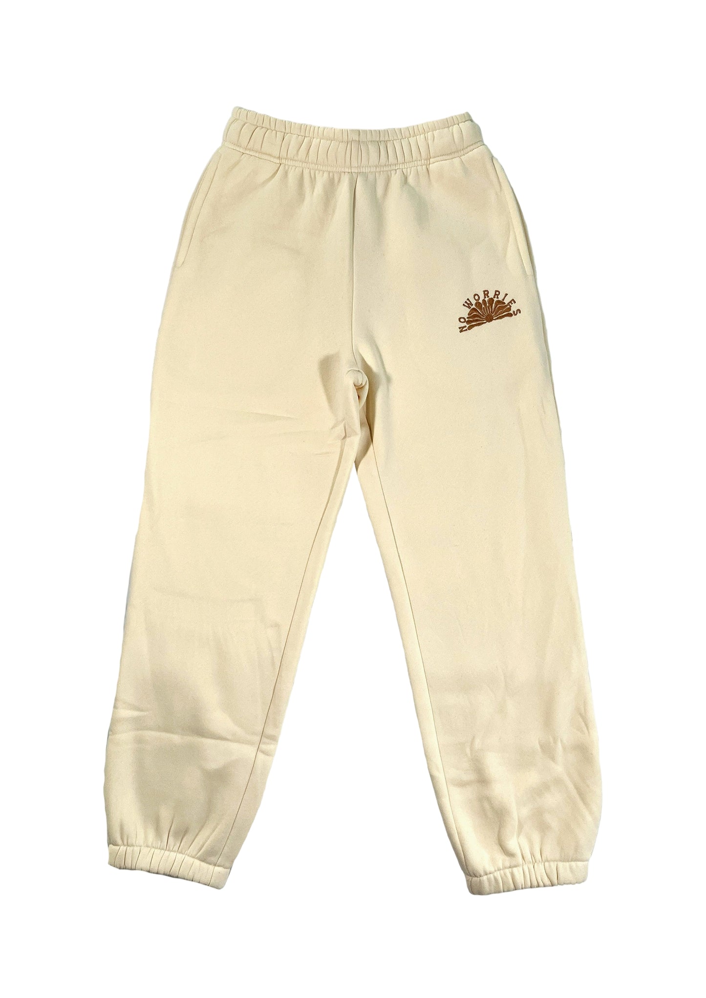 Adults Embroidered Sun Joggers-Vanilla