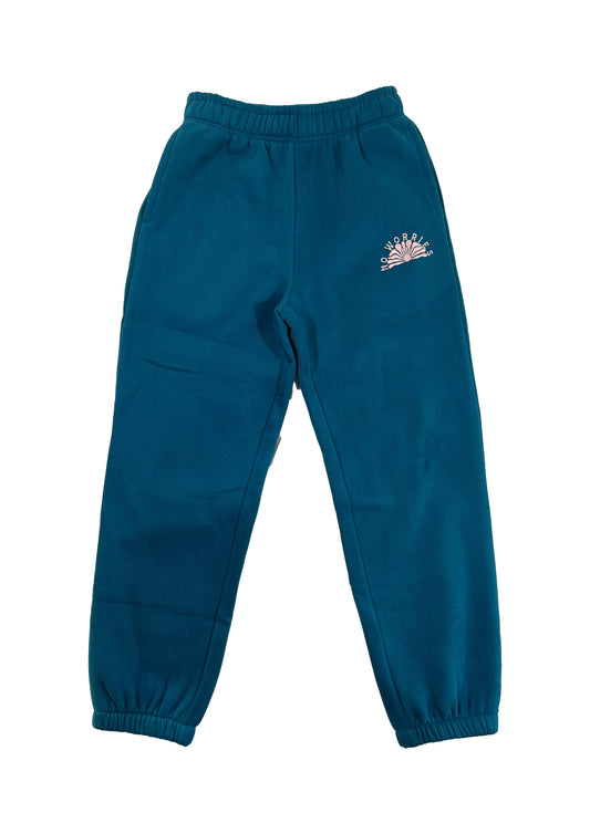 Adults Embroidered Coastline Joggers-Deep Sea Blue