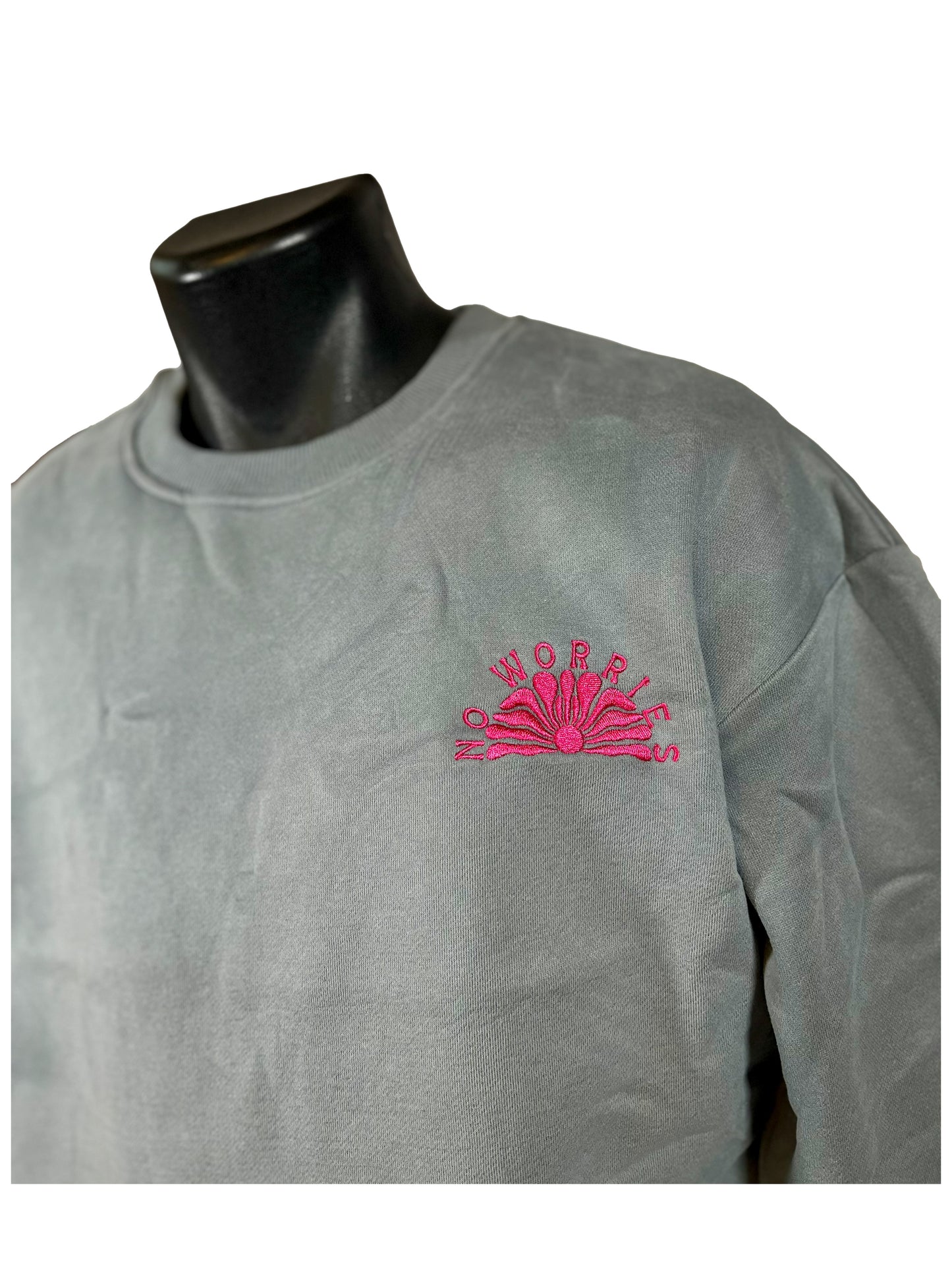 Adults Embroidered Shellscape Sweatshirt-Grey