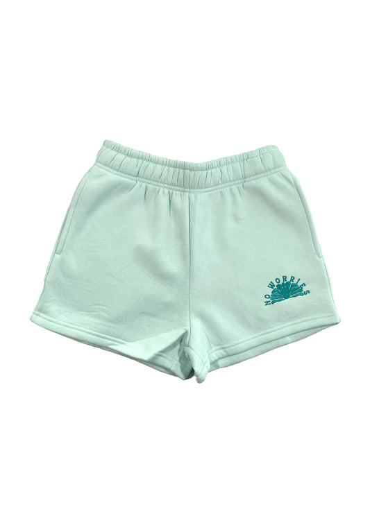 Adults Embroidered Coastline Shorts-Mint