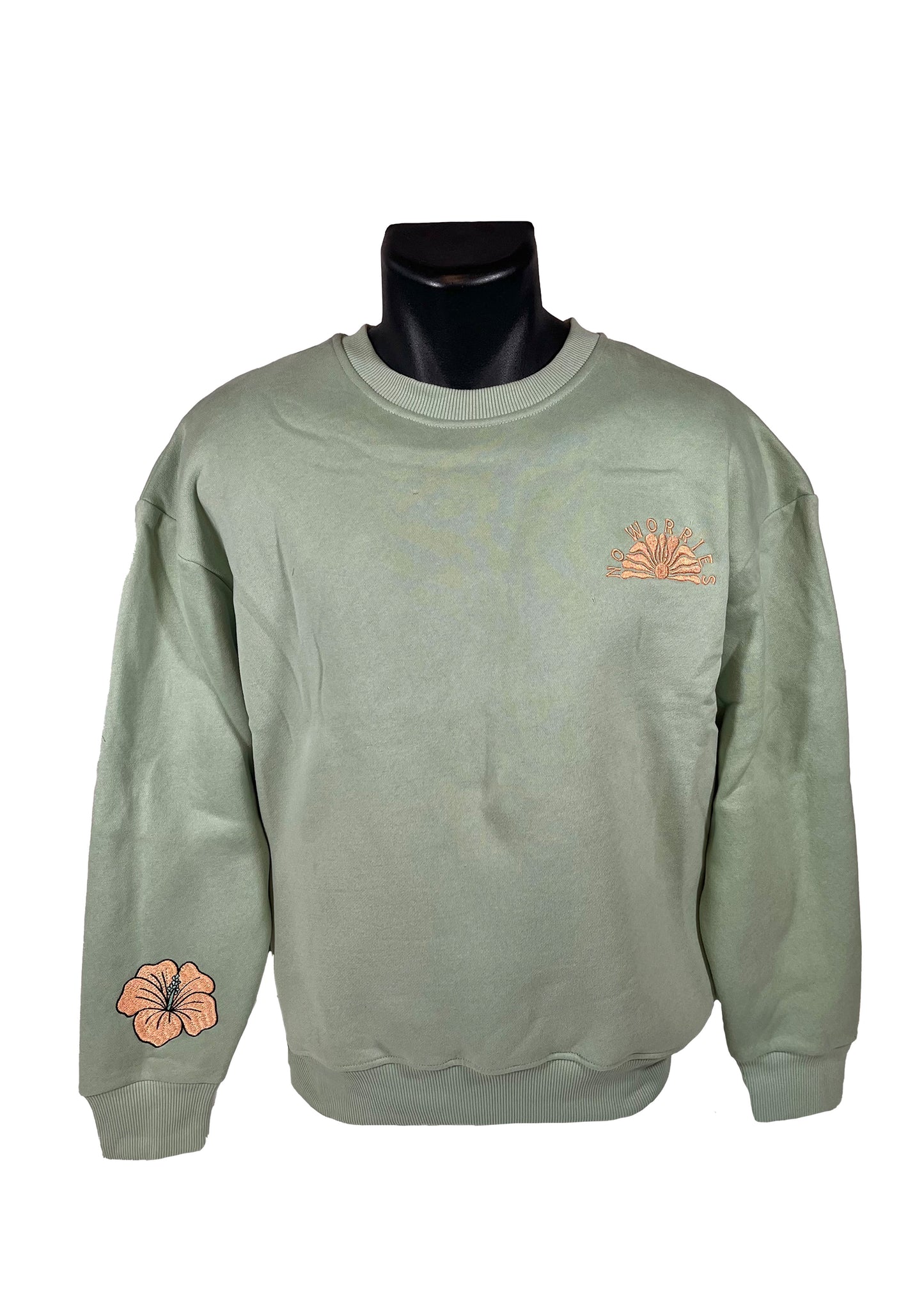 Adults Embroidered Sea Green Sweatshirt