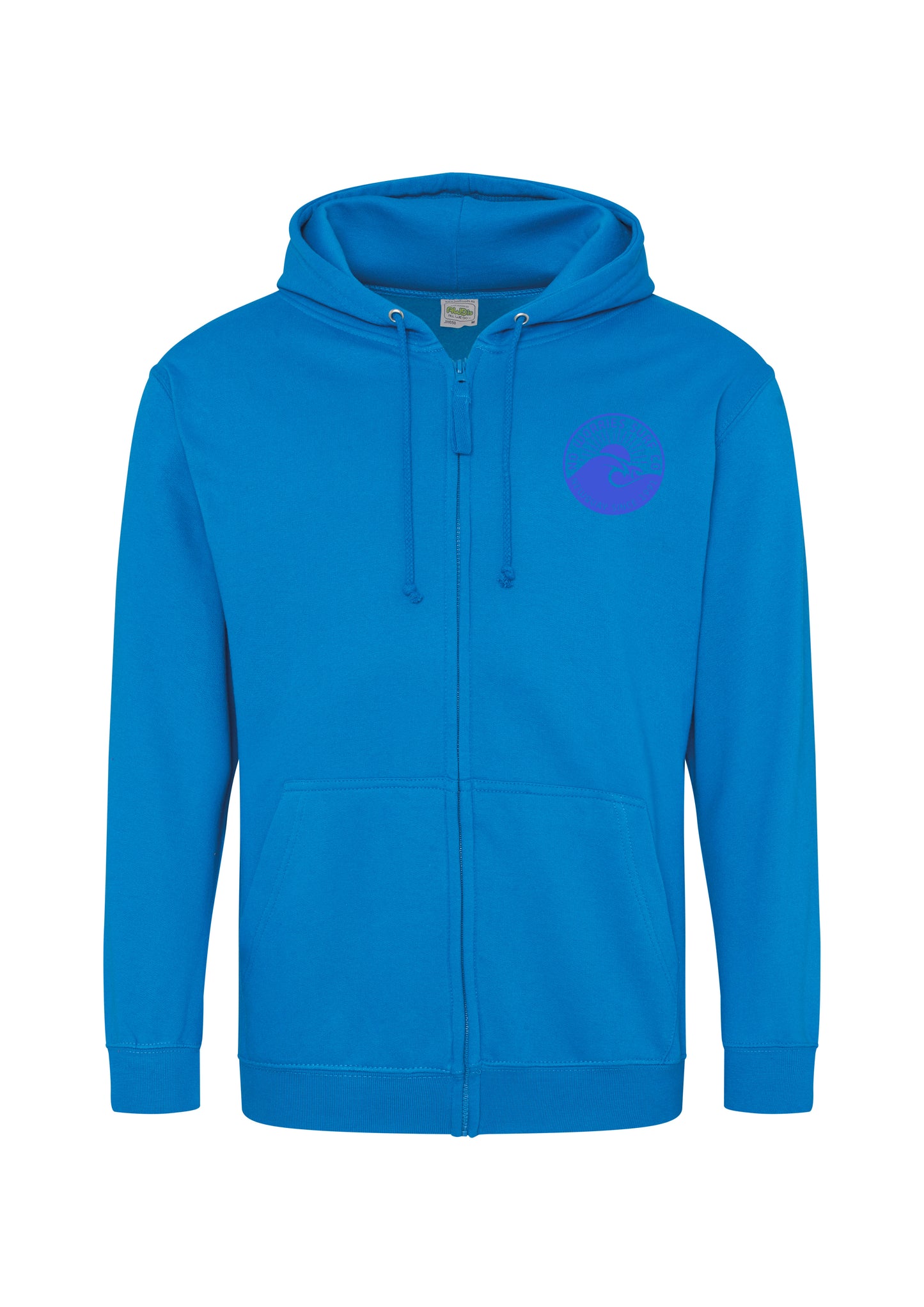 Adults Zip-Up Wave Hoodie-Hawaiian Blue