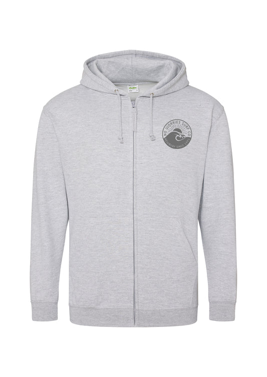 Adults Zip-Up Wave Hoodie-Heather Grey
