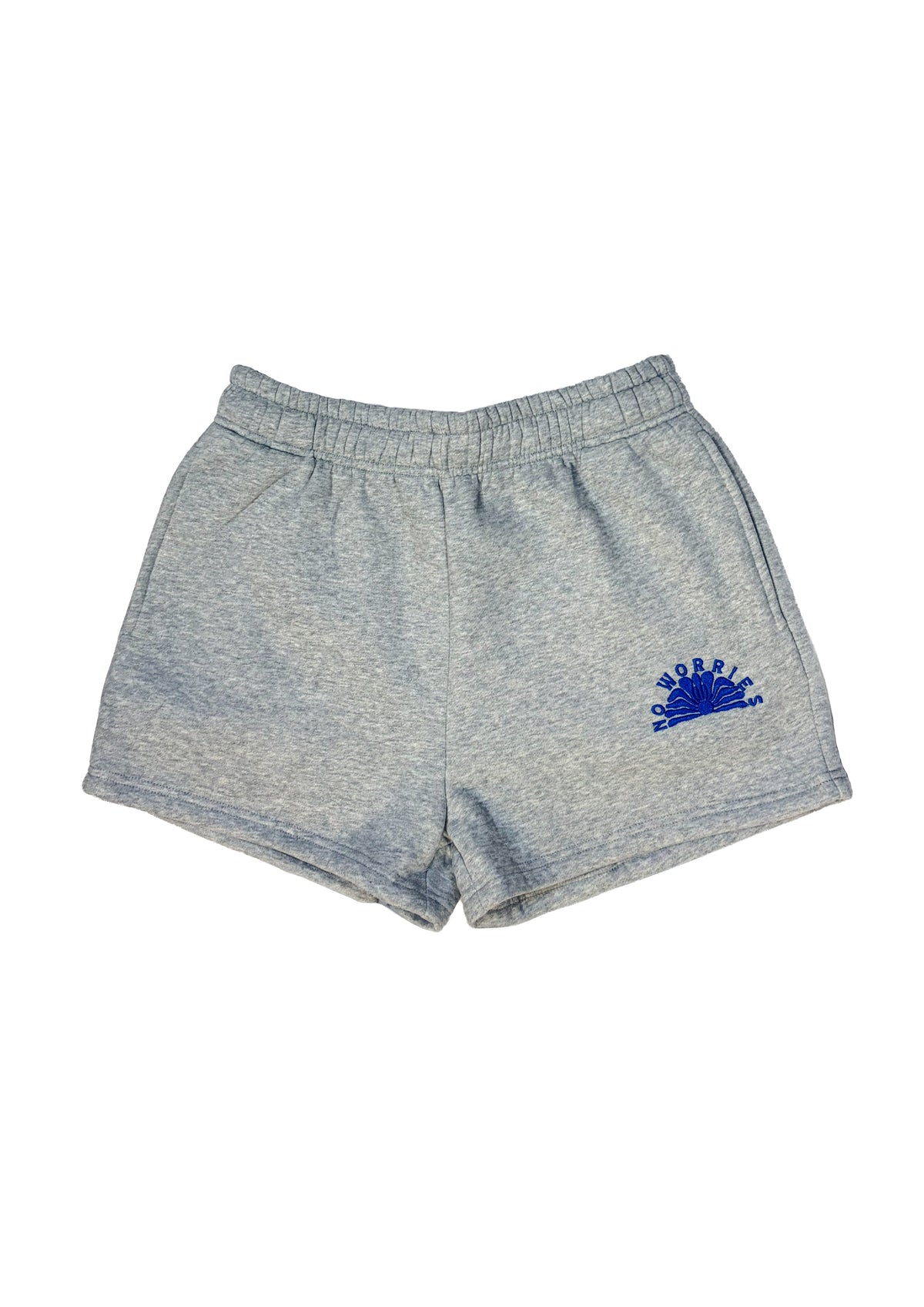 Adults Embroidered Coastline Shorts-Heather Grey