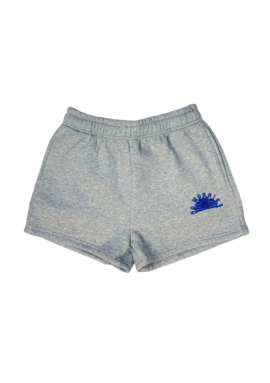 Adults Embroidered Coastline Shorts-Heather Grey