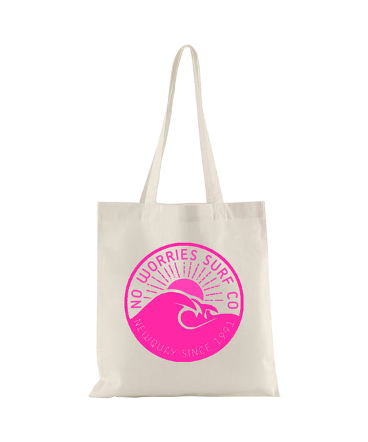 Hot Pink Wave Tote Bag