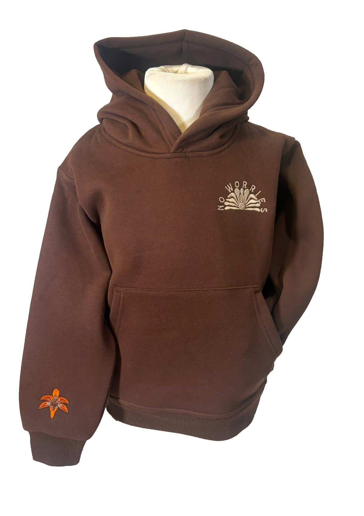 Kids Floral Boards Hoodie-Chocolate