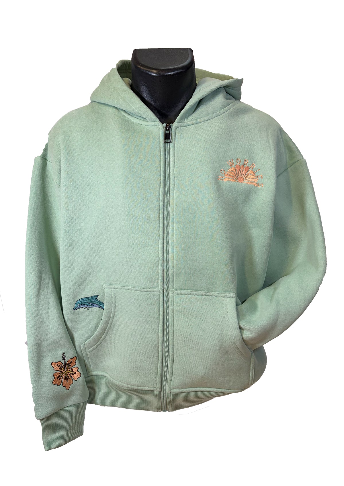 Adults Embroidered Mermaid Tail Zip-up