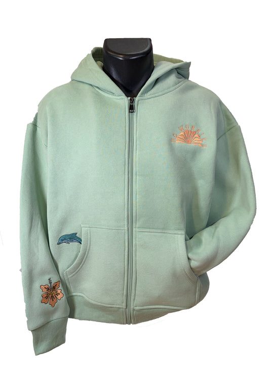 Adults Embroidered Mermaid Tail Zip-up
