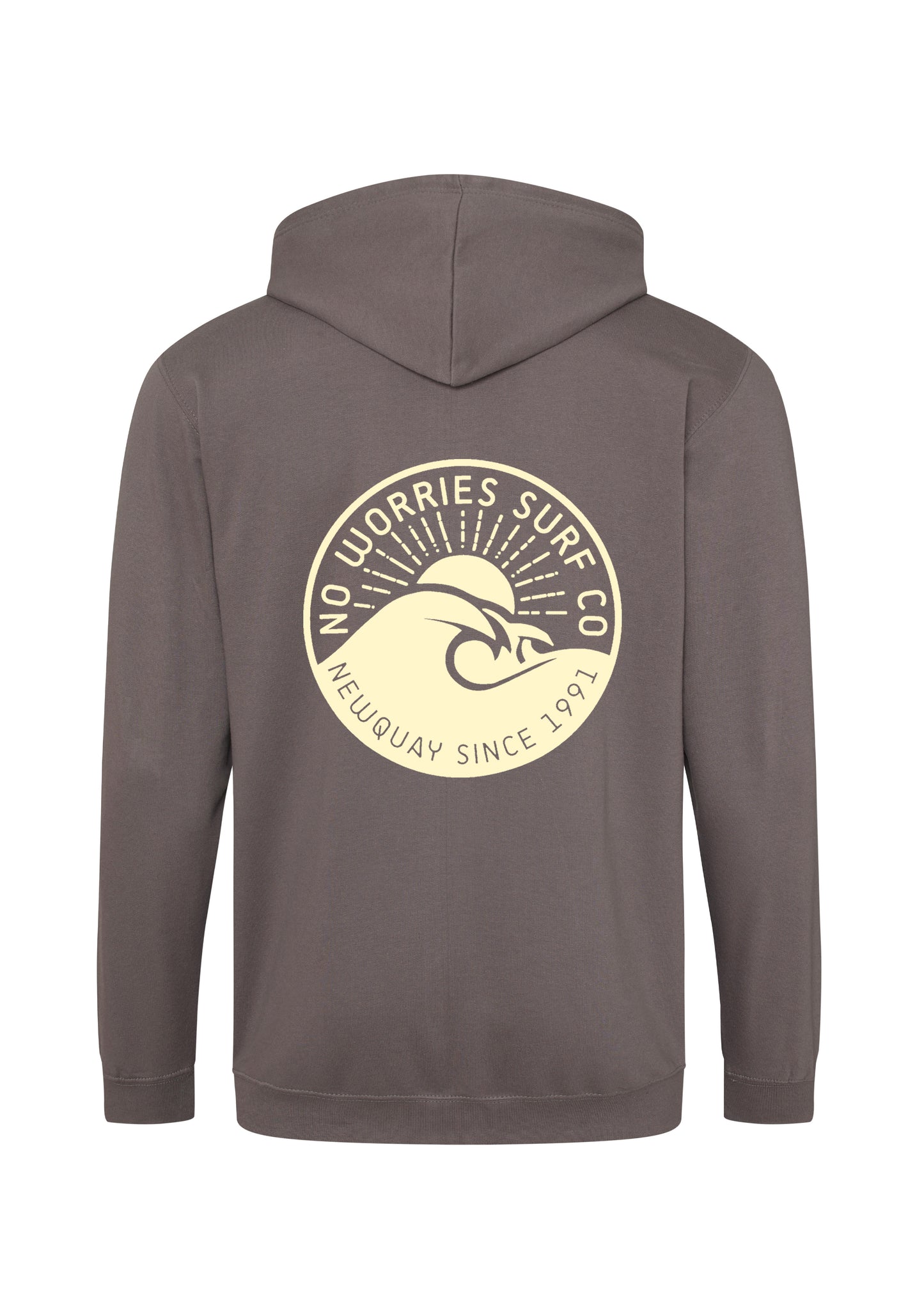 Adults Zip-Up Wave Hoodie-Mocha