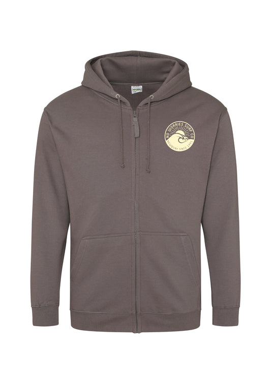 Adults Zip-Up Wave Hoodie-Mocha