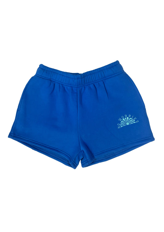 Adults Embroidered Coastline Shorts-Royal Blue