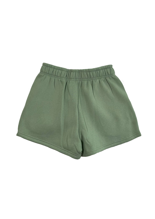 Adults Embroidered Wave Shorts-Sage