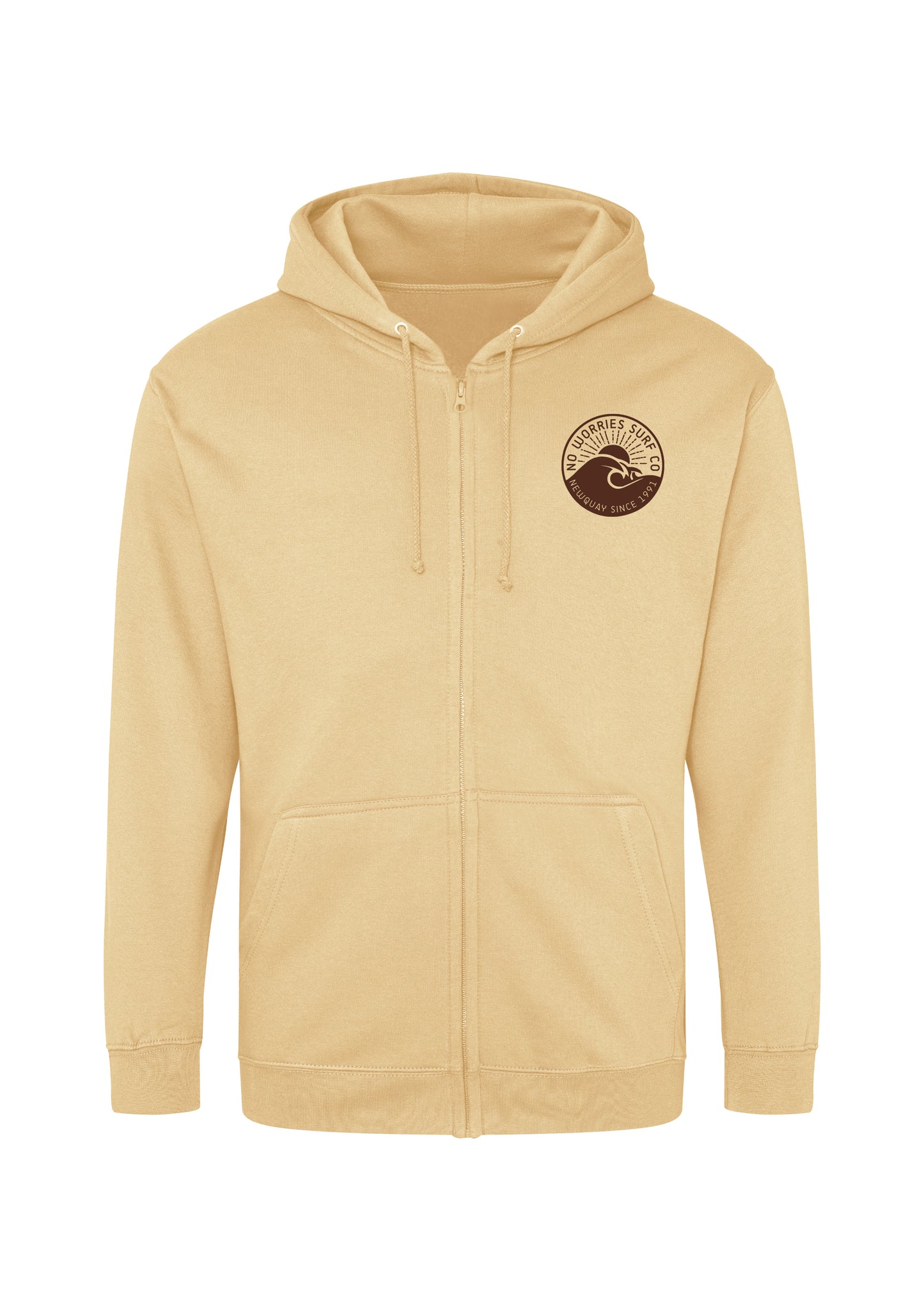 Adults Zip-Up Wave Hoodie-Sand
