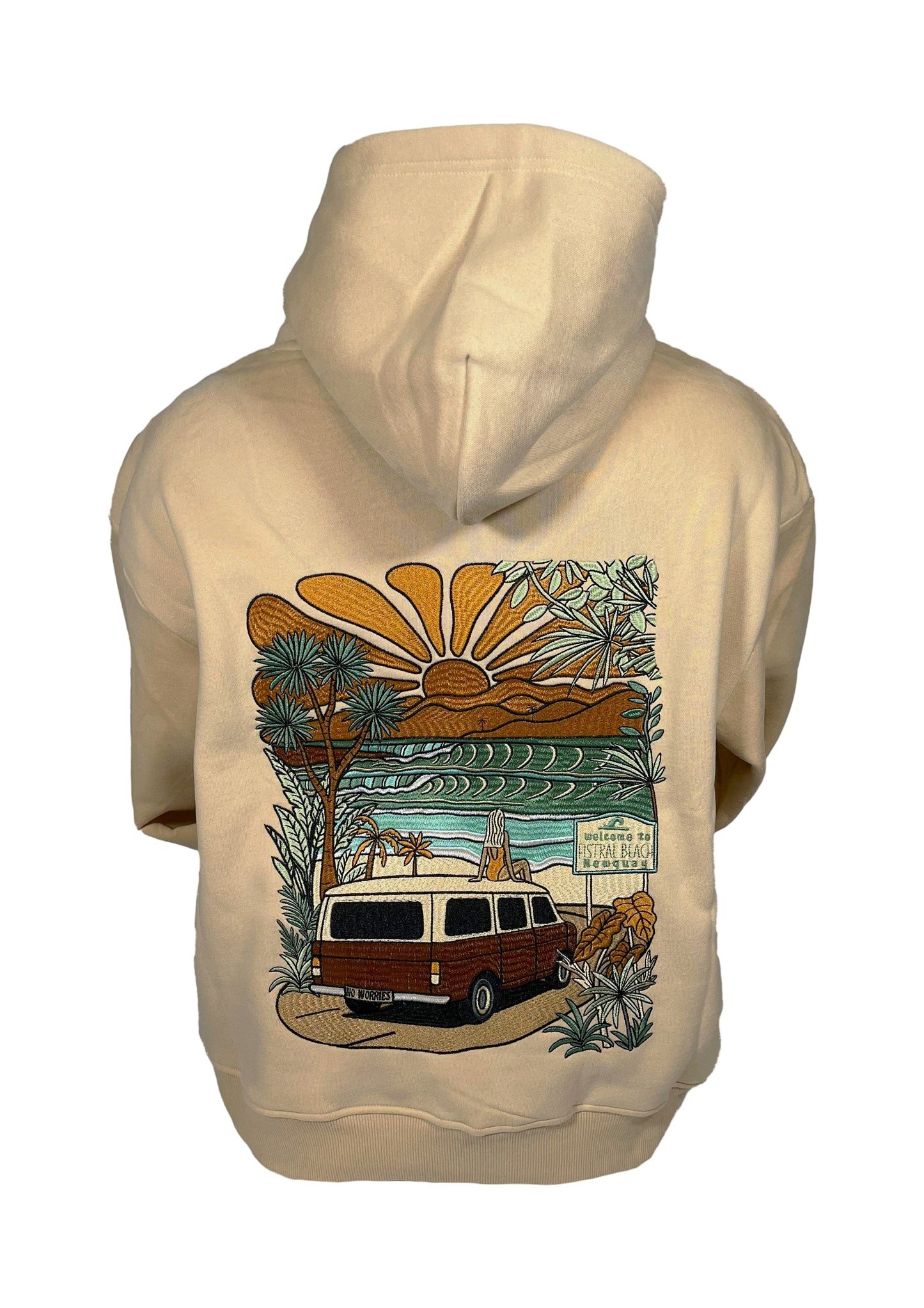 Adults Embroidered Welcome Hoodie-Sand