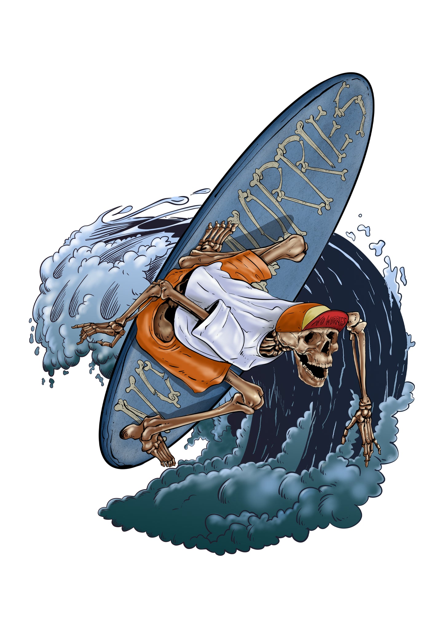 Kids Surfing Skeleton T-Shirt